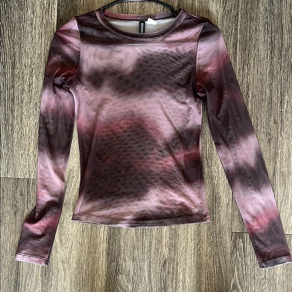 Elegant Tie-Dye Long Sleeve Top